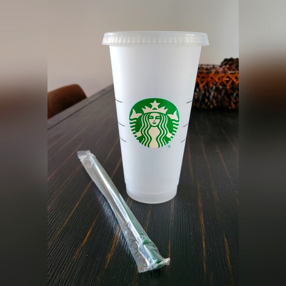 Starbucks cold cup with straw